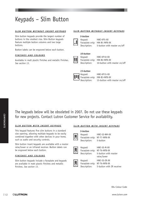 HomeWorks Technical Reference Guide International Edition - Lutron