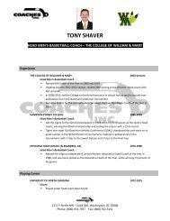 Tony Shaver's Resume - Coaches Inc