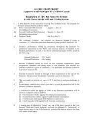 Regulation of TDC for Semester System - Gauhati University