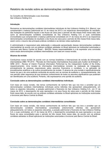 IRR310312.pdf - Relações com Investidores - Banco Itaú