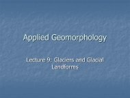 Lecture 8: Glacial Landforms