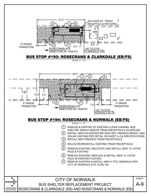 bus shelter replacement project - City of Norwalk