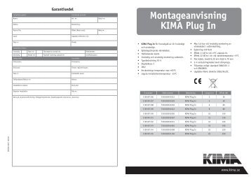 MONTAGEANVISNING KIMA PLUG IN - 11 W/m