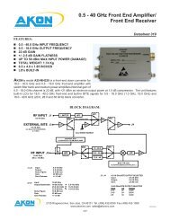 0.5 - 40 GHz Front End Amplifier/ Front End Receiver - Akon, Inc.