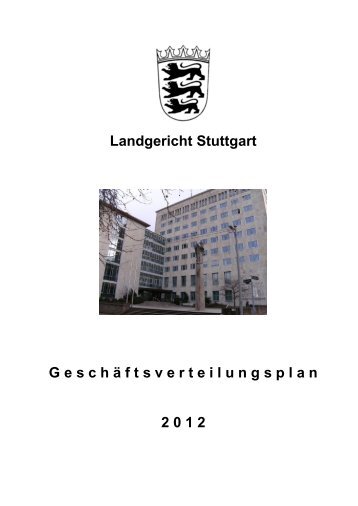 Geschäftsverteilungsplan des Landgerichts Stuttgart
