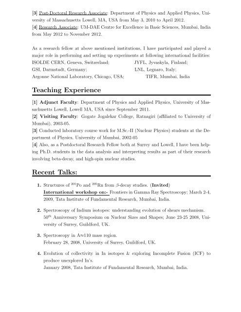 Curriculum Vitae - Indian Institute of Technology Roorkee