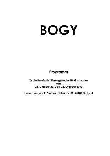 BOGY Programm - Landgericht Stuttgart