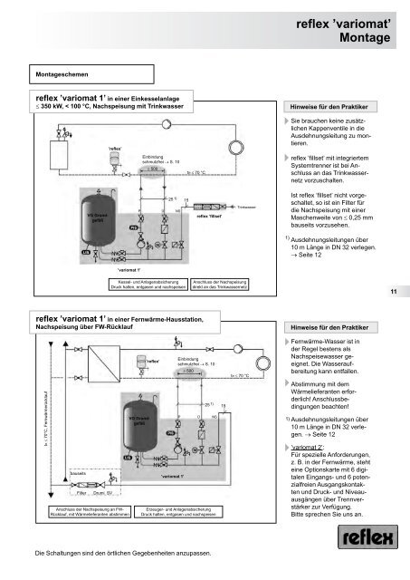 reflex 'variomat' Druckhaltestation Montage-, Betriebs- und ...