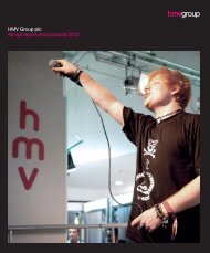 HMV Group plc Annual report and accounts 2012 - HMV.com