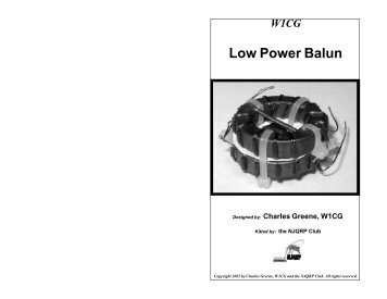 W1CG 4:1 balun - KG4JJH