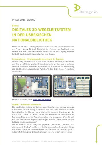 digitales 3d-wegeleitsystem in der usbekischen ... - 3d-berlin