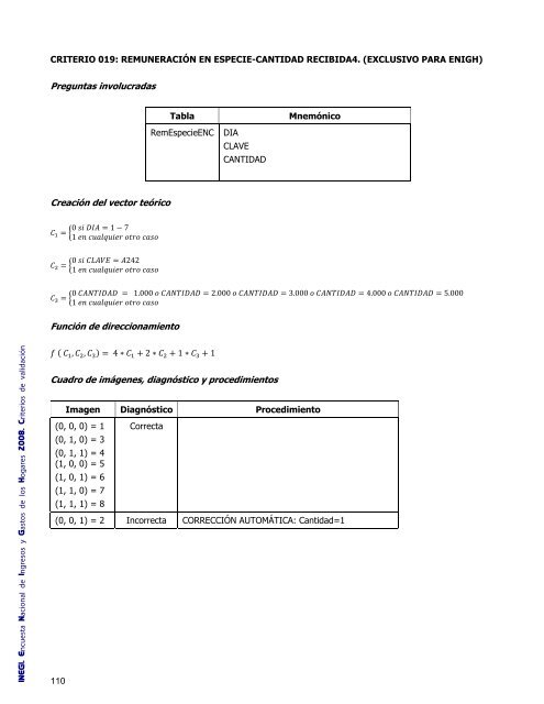 Criterios de validación - Inegi