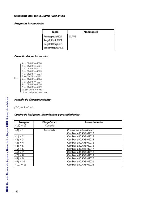 Criterios de validación - Inegi