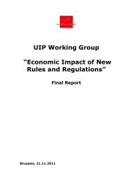 UIP Working Group âEconomic Impact of New Rules and Regulationsâ