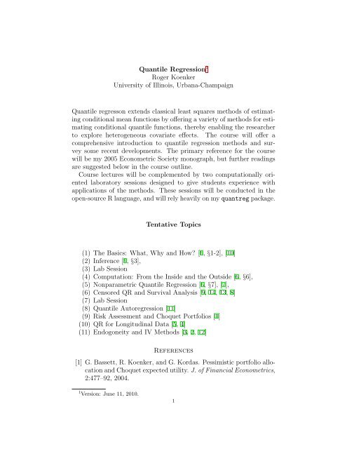 Quantile Regression1 Roger Koenker University of Illinois, Urbana ...