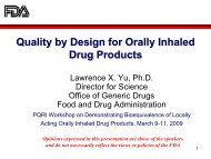 Quality by Design for Orally Inhaled Drug Products - PQRI