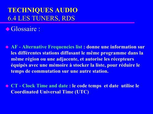 LES TUNERS et le RDS (Radio Data System) - Uuu.enseirb.fr