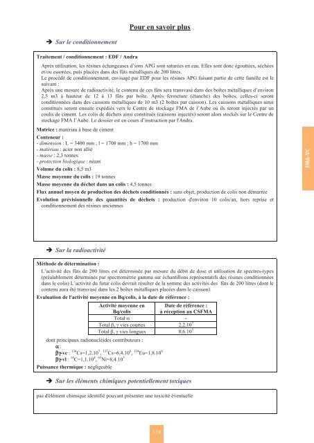 Catalogue descriptif des familles de dÃ©chets radioactifs ... - Andra