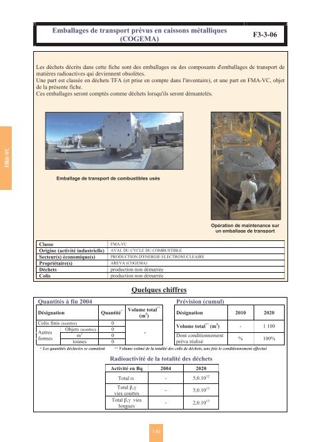 Catalogue descriptif des familles de dÃ©chets radioactifs ... - Andra