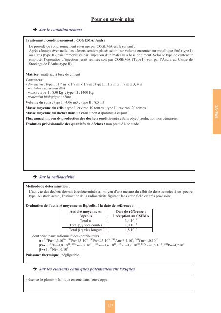 Catalogue descriptif des familles de dÃ©chets radioactifs ... - Andra