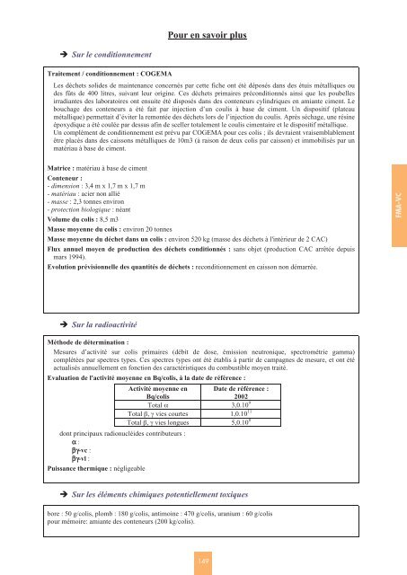 Catalogue descriptif des familles de dÃ©chets radioactifs ... - Andra