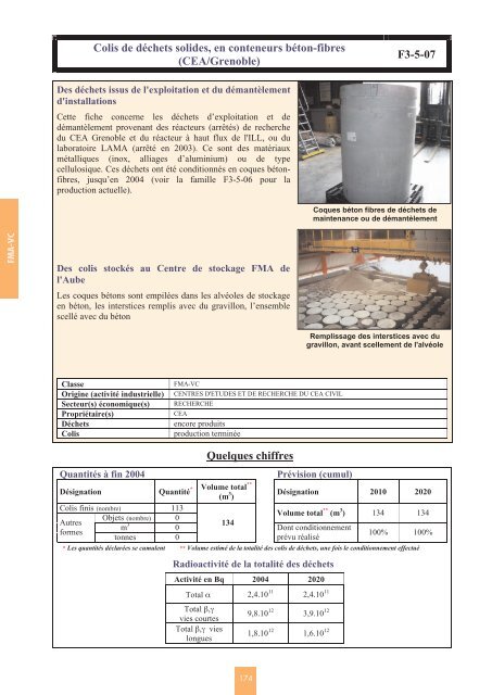 Catalogue descriptif des familles de dÃ©chets radioactifs ... - Andra