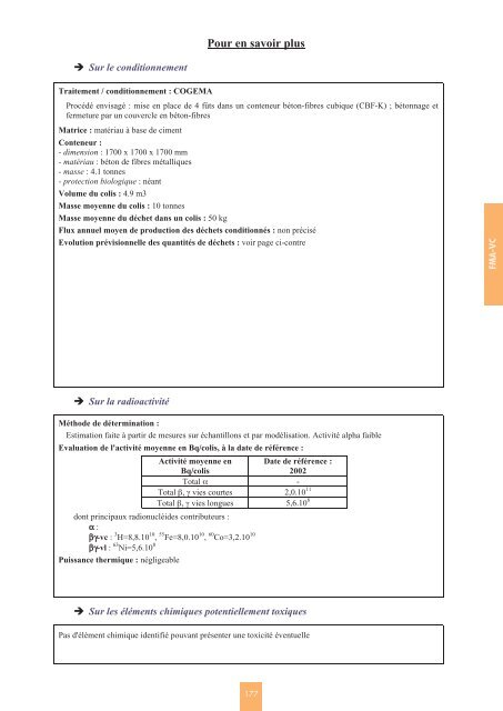 Catalogue descriptif des familles de dÃ©chets radioactifs ... - Andra