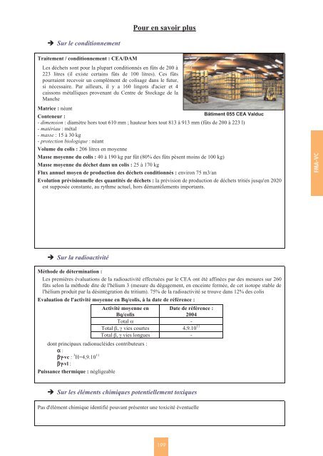 Catalogue descriptif des familles de dÃ©chets radioactifs ... - Andra