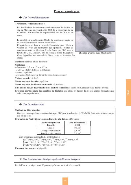 Catalogue descriptif des familles de dÃ©chets radioactifs ... - Andra