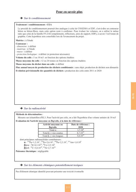 Catalogue descriptif des familles de dÃ©chets radioactifs ... - Andra