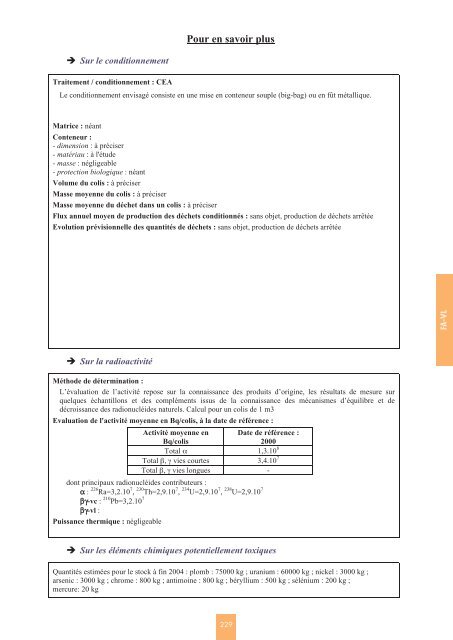 Catalogue descriptif des familles de dÃ©chets radioactifs ... - Andra