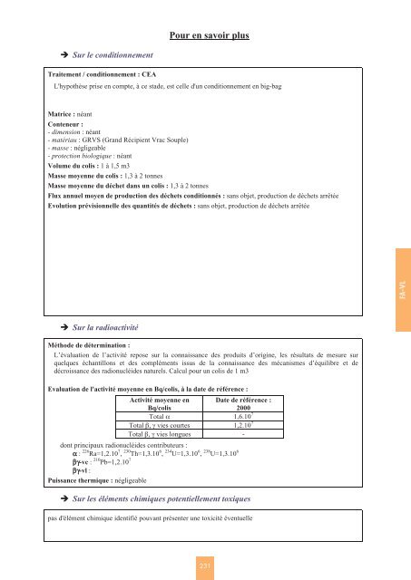 Catalogue descriptif des familles de dÃ©chets radioactifs ... - Andra