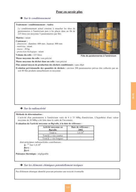 Catalogue descriptif des familles de dÃ©chets radioactifs ... - Andra