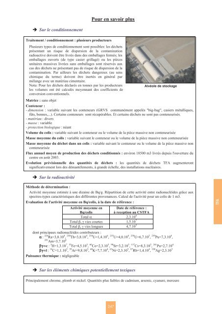 Catalogue descriptif des familles de dÃ©chets radioactifs ... - Andra