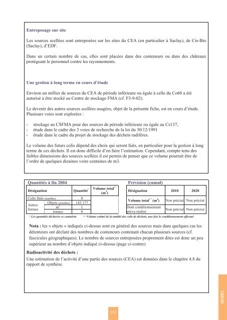 Catalogue descriptif des familles de dÃ©chets radioactifs ... - Andra