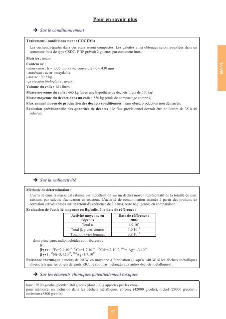 Catalogue descriptif des familles de dÃ©chets radioactifs ... - Andra