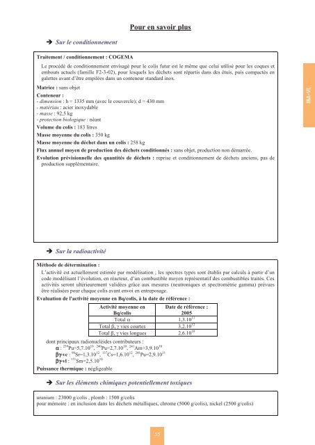 Catalogue descriptif des familles de dÃ©chets radioactifs ... - Andra