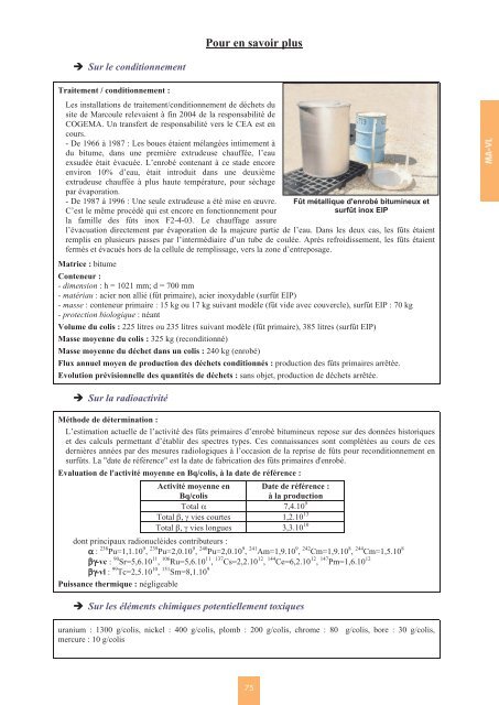 Catalogue descriptif des familles de dÃ©chets radioactifs ... - Andra