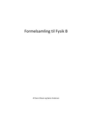 Formelsamling til Fysik B