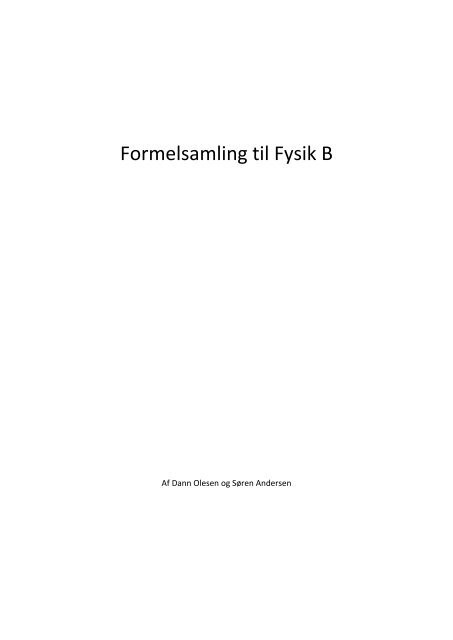 Formelsamling Til Fysik B