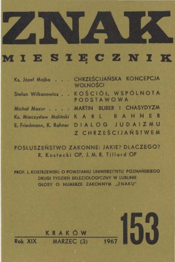 Nr 153, marzec 1967 - Znak