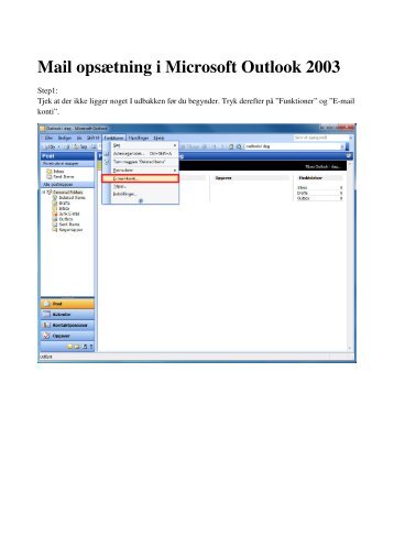 Mail opsÃ¦tning i Microsoft Outlook 2003 - DLG Tele