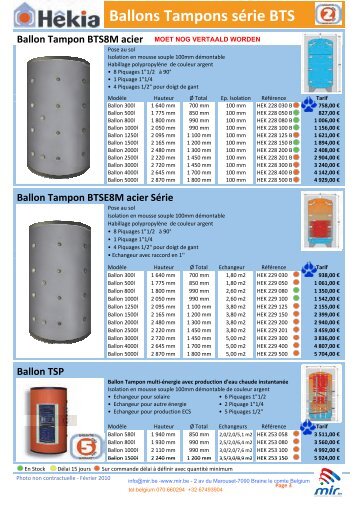 Ballon Tampon BTI8P Inox - MIR