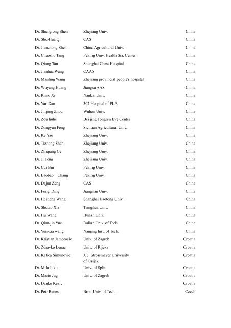 Reviewers For JZUS-A, B&C In 2010 Dr. Minoti Apte Univ. of New ...