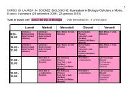 III anno orario biologia 1 ottobre - Corso di Laurea in Biologia