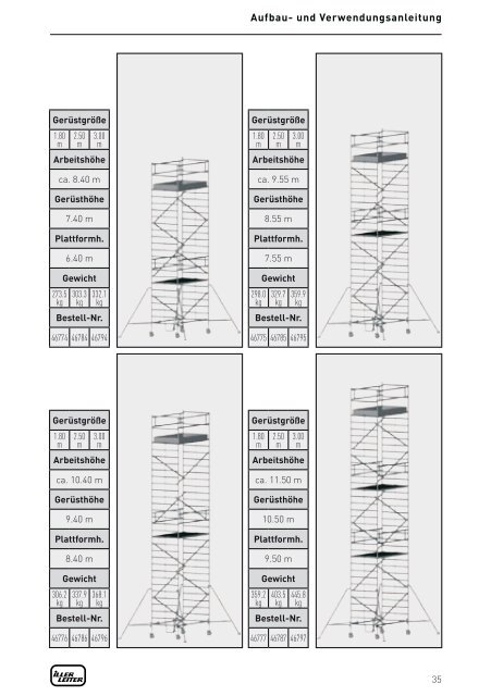 Aufbau- und Verwendungsanleitung FahrgerÃ¼ste - Iller-Leiter