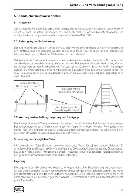 Aufbau- und Verwendungsanleitung FahrgerÃ¼ste - Iller-Leiter