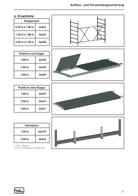 Aufbau- und Verwendungsanleitung FahrgerÃ¼ste - Iller-Leiter