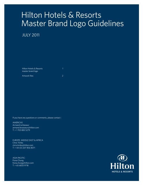 Hilton Hotels &amp; Resorts Master Brand Logo Guidelines