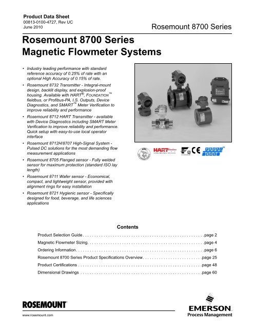 Magnetic Flow Meter Sizing Chart